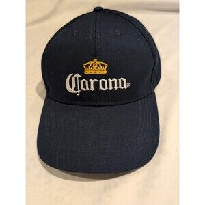 Corona Blue Ball Cap Adjustable Strap Back Embroidered Logo And Crown Hat